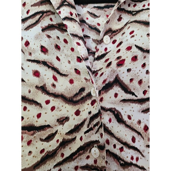 CLAUDIA RICHARD BUTTON FRONT LS BLOUSE WOMENS SHIRT SZ 8 - Picture 3 of 7